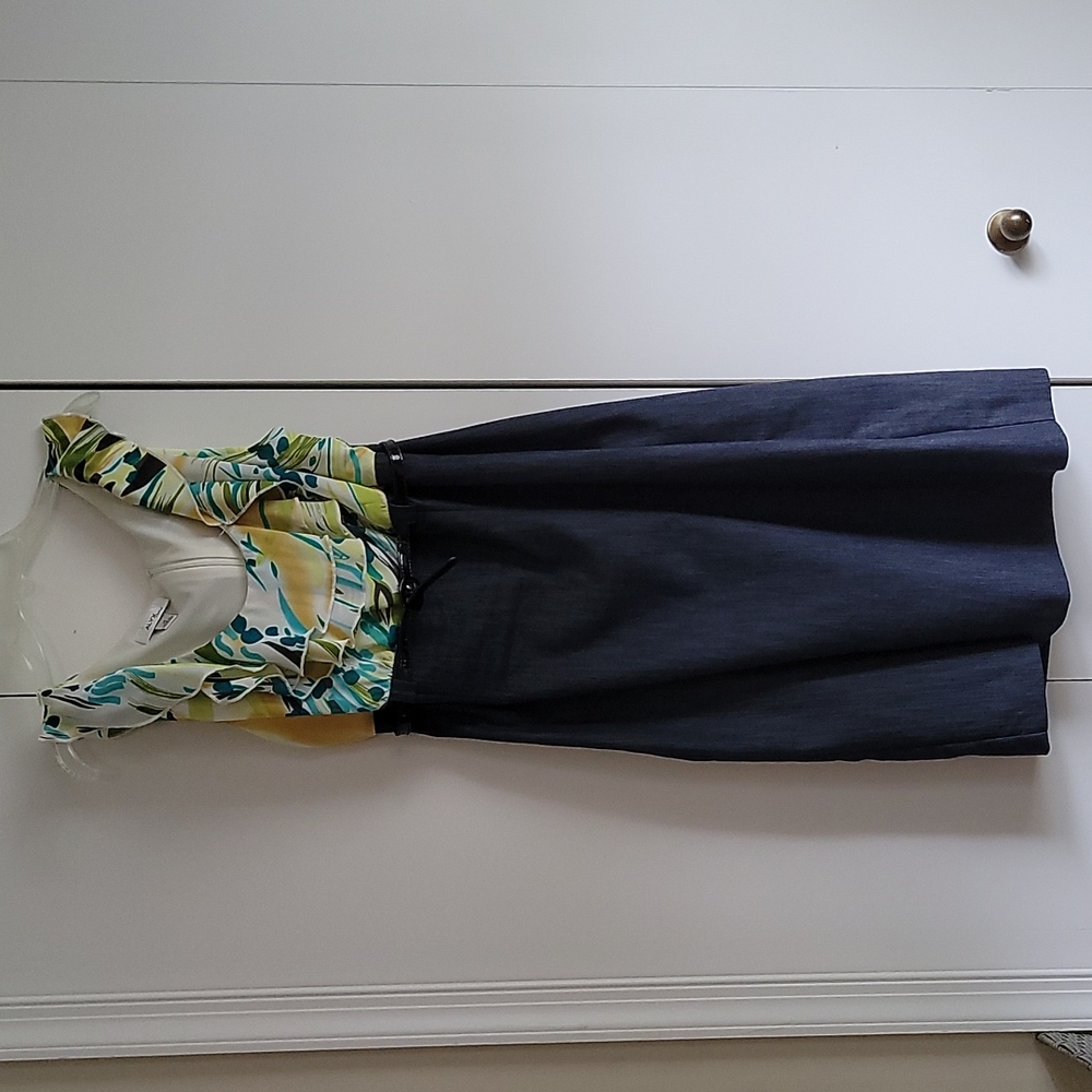 Belted ruffle top dress, size 14